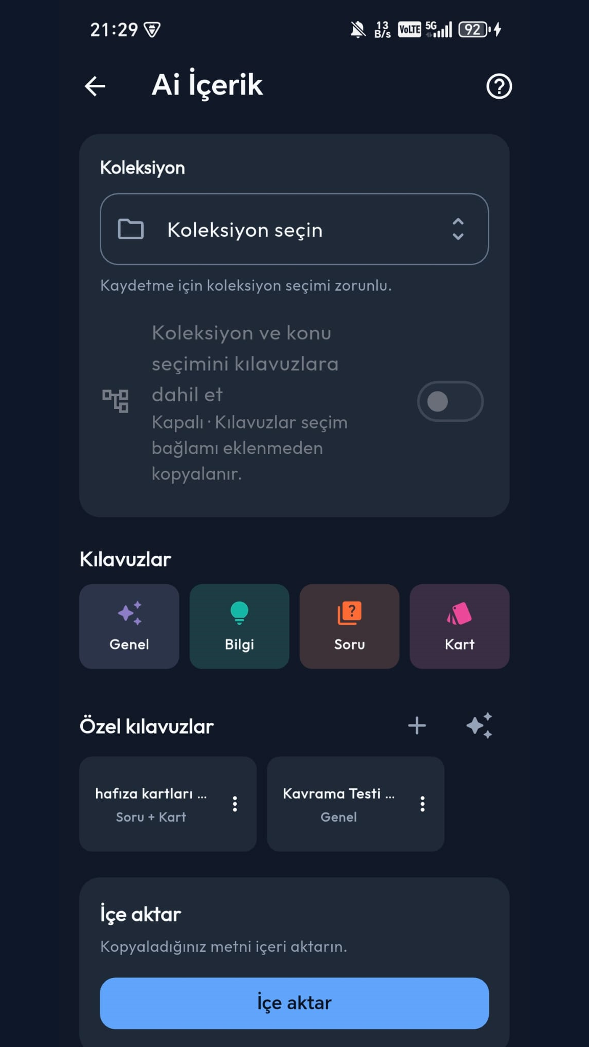 Balpy Ai İçerik ekranı